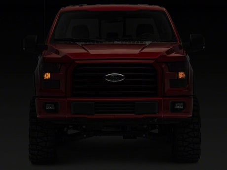 Raxiom 15-17 Ford F-150 Axial OEM Style Rep Headlights- Chrome Housing- Smoked Lens