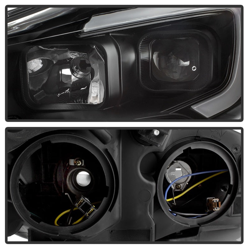 xTune 13-16 Ford Escape LED Light Bar Halogen Projector Headlights - Black (PRO-JH-FESCA13-LB-BK)