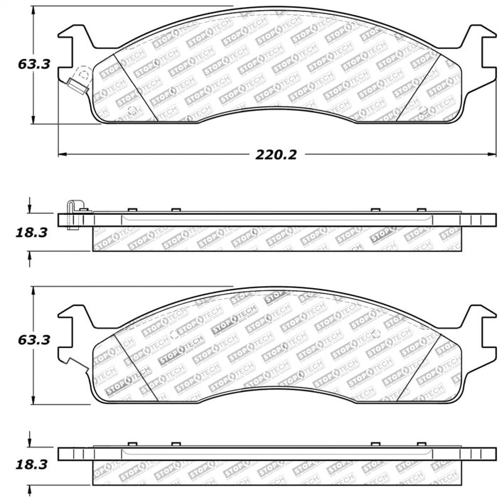 StopTech Sport Brake Pads w/Shims and Hardware - Front