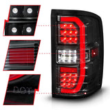 ANZO 14-18 GMC Sierra 1500 Full LED Taillights Black Housing Clear Lens (w/C Light Bars)