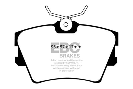 EBC 96-98 Volkswagen Eurovan 2.5 Vented Rotors Greenstuff Rear Brake Pads