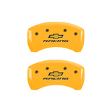 MGP 4 Caliper Covers Engraved Front & Rear Chevy racing Yellow finish black ch