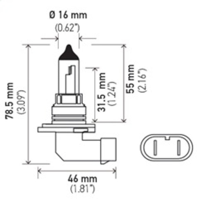 Hella Bulb 9006 12V 55W P22D T4 +50 (2)