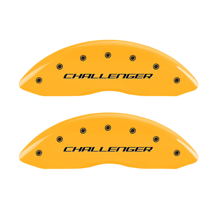 MGP 4 Caliper Covers Engraved F & R Block/Challenger Yellow Finish Black Char 2006 Dodge Charger