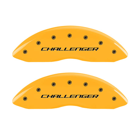 MGP 4 Caliper Covers Engraved F & R Block/Challenger Yellow Finish Black Char 2007 Dodge Charger