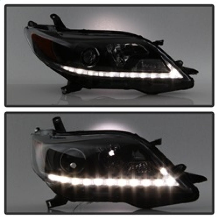 Spyder Toyota Sienna 2011-2014  Projector Headlights - DRL LED - Black PRO-YD-TSEN11-DRL-BK