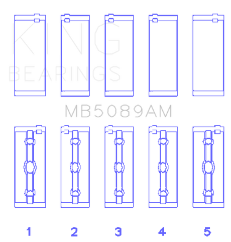 King Engine Bearings Toyota 1RZ Crankshaft Main Bearing Set - Size STD