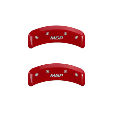 MGP 4 Caliper Covers Engraved Front & Rear MGP Red finish silver ch