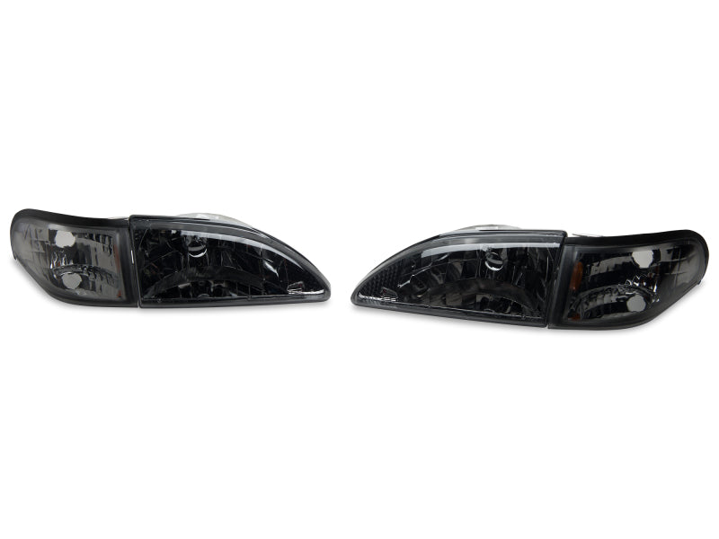 Raxiom 94-98 Mustang Axial Series Cobra Style Headlights- Black Housing (Clear Lens)