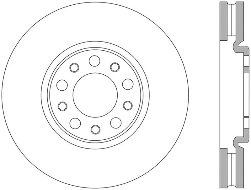 StopTech 13+ Dodge Dart Performance Slotted & Drilled Front Left Rotor