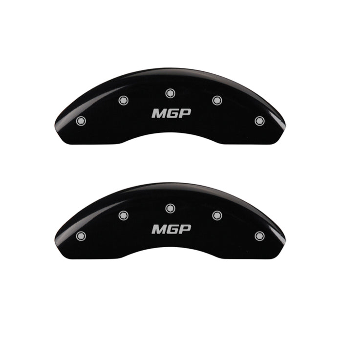 MGP 4 Caliper Covers Engraved Front & Rear MGP Black Finish Silver Char 2004 Toyota Sienna