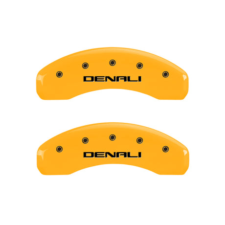 MGP 4 Caliper Covers Engraved Front & Rear Denali Yellow Finish Black Char 2005 GMC Envoy XL