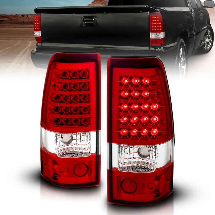 ANZO 2003-2006 Chevrolet Silverado 1500 LED Taillights Red/Clear