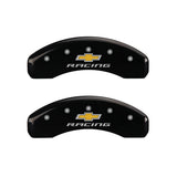 MGP 4 Caliper Covers Engraved F & R Chevy Racing Black Finish Silver Char 2019 Chevrolet Camaro