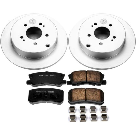 Power Stop 04-11 Mitsubishi Endeavor Rear Z17 Evolution Geomet Coated Brake Kit