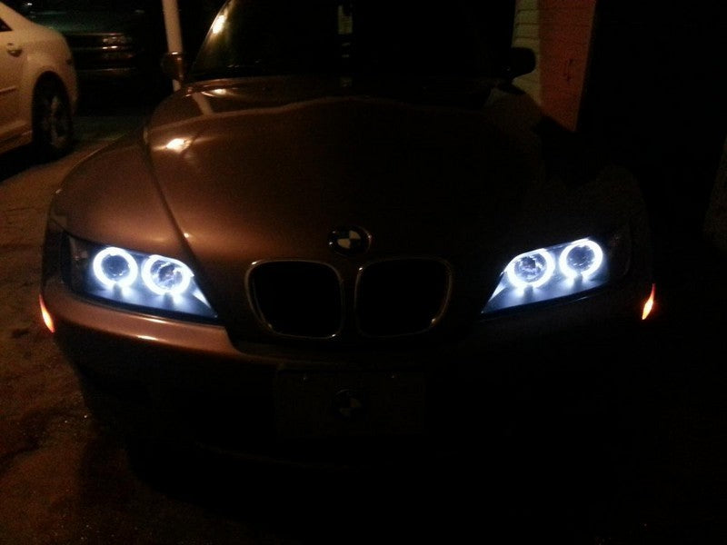 Spyder BMW Z3 96-02 Projector Headlights LED Halo Black High H1 Low H1 PRO-YD-BMWZ396-HL-BK