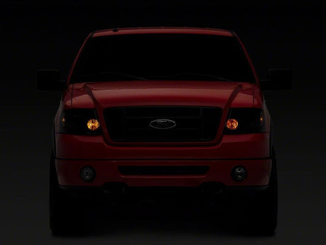Raxiom 04-08 Ford F-150 Axial Series OEM Style Replacement Headlights- Chrome Housing- Smoked Lens