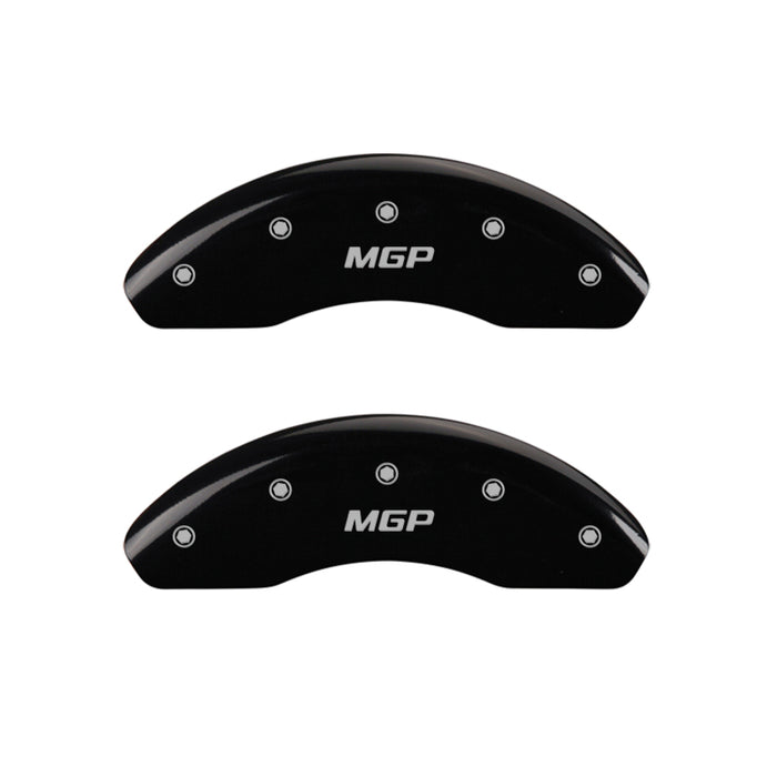 MGP 4 Caliper Covers Engraved Front & Rear Oval logo/Ford Black finish silver ch