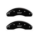 MGP 4 Caliper Covers Engraved Front & Rear MGP Black Finish Silver Characters 2018 Toyota Camry