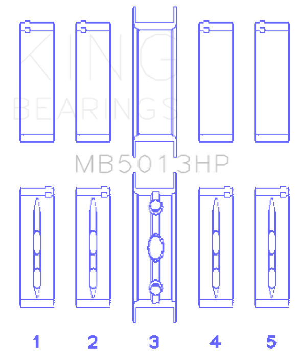 King G.M.C. (Mark III) 5.7L (Size 001) Main Bearing Set