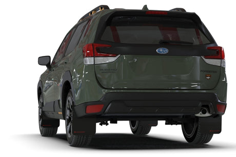 Rally Armor 22-24 Subaru Forester & Wilderness Black UR Mud Flap w/White Logo