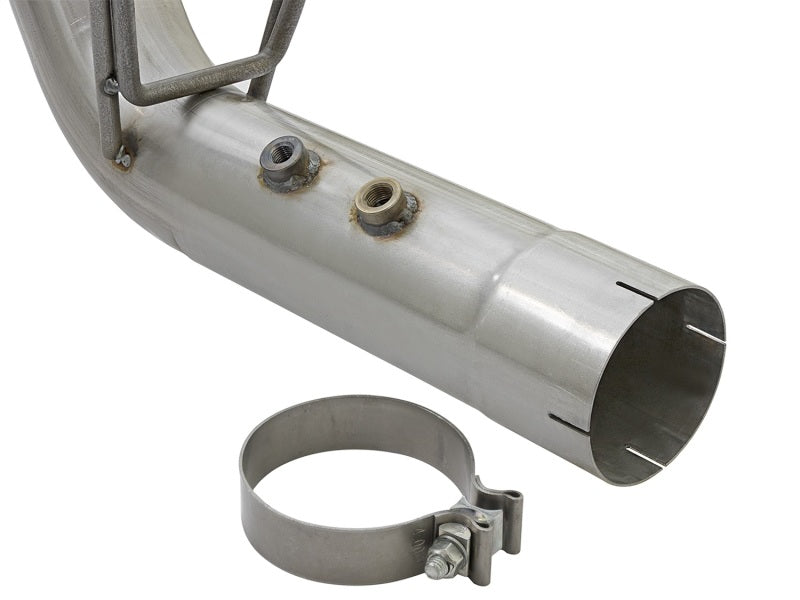 aFe ATLAS 4in DPF-Back Alum Steel Exhaust System w/Dual Exit Black Tip 2017 GM Duramax 6.6L (td)