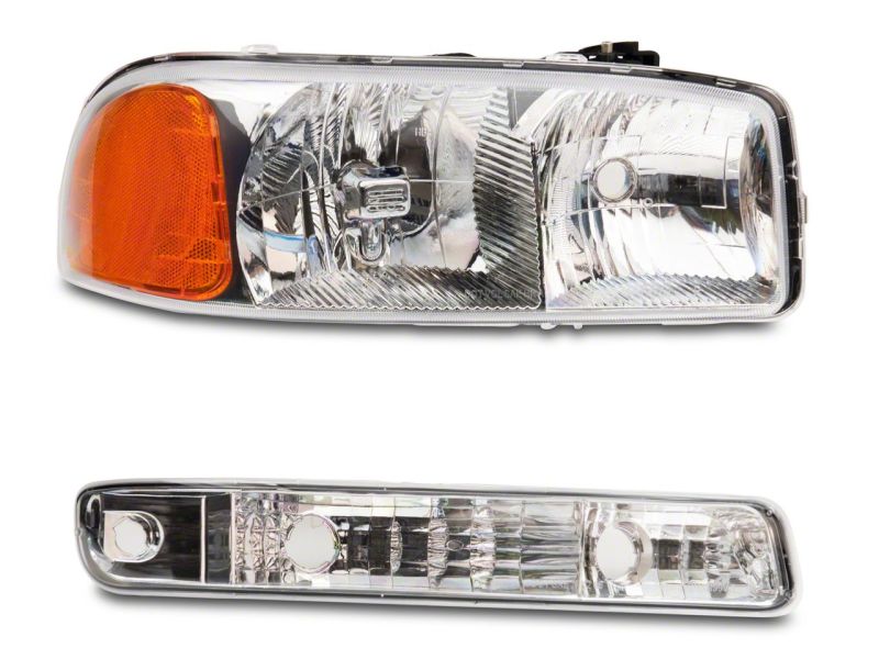 Raxiom 99-06 GMC Sierra 1500 Axial Series OEM Crystal Rep Headlights- Chrome Housing (Clear Lens)