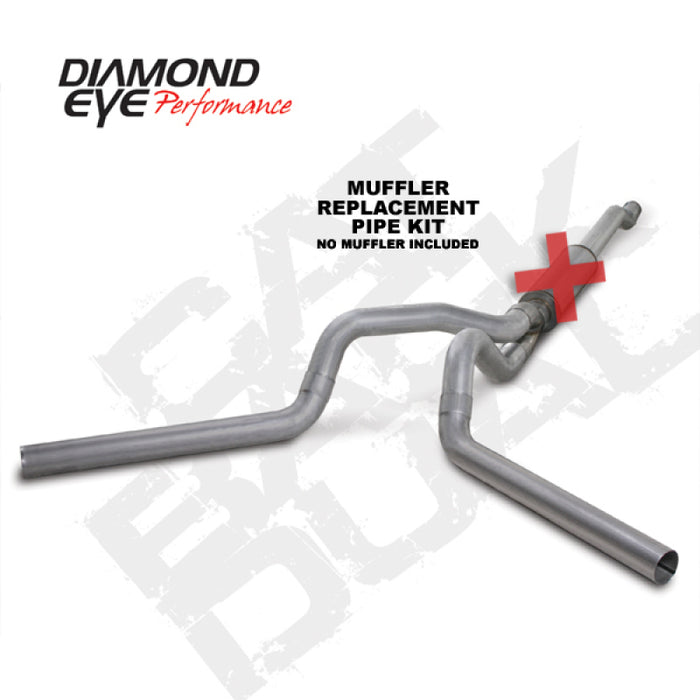 Diamond Eye KIT 4in CB MFLR RPLCMENT PIPE DUAL AL: 03-07 FORD 6.0L F250/F350