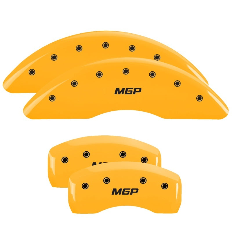 MGP 4 Caliper Covers Engraved Front & Rear MGP Yellow finish black ch