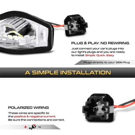 xTune 09-18 Honda Fit LED License Plate Bulb Assembly White 5500K LAC-LP-HODY08 - Pair