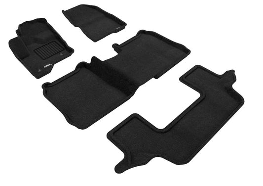 3D Maxpider 09-19 Ford Flex w/o Center Console Elegant 1st 2nd 3rd (2 Eyelets) - Set (Black)