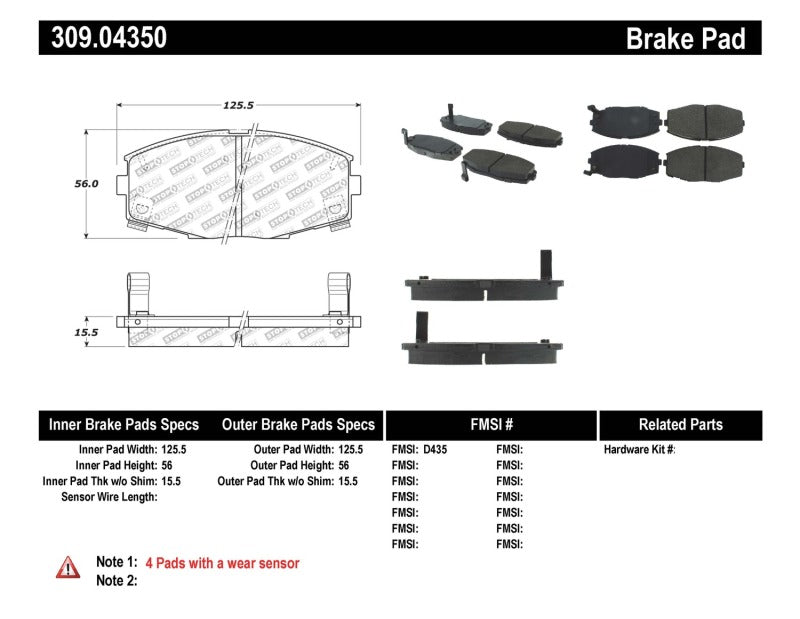 StopTech Performance 87-92 MK3 Supra Front Brake Pads