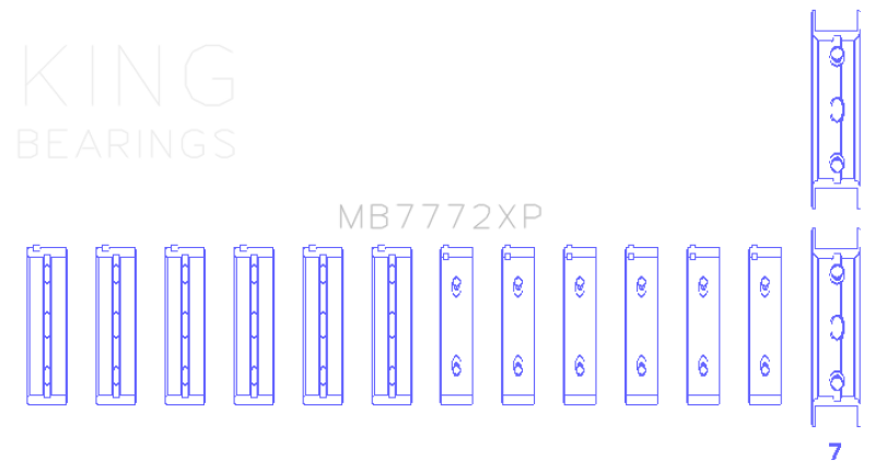 King Engine Bearings Subaru EZ30/EZ30D (Size .025 Oversized) Performance Main Bearing Set