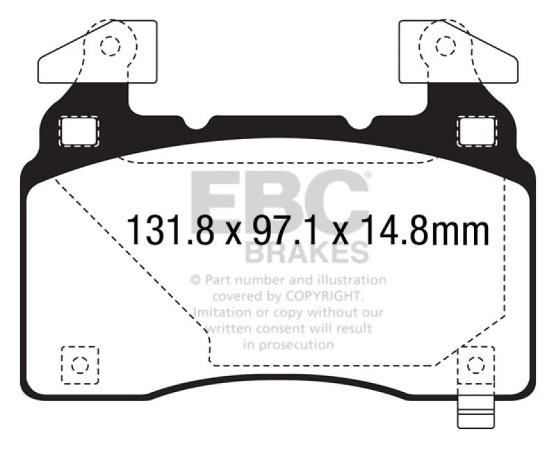 EBC 14+ Chevrolet Corvette Stingray (C7) 6.2 (Z51 Performance Package) Bluestuff Front Brake Pads