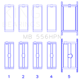 King Engine Bearings Chevrolet 396-502 Gen IV/V/VI Main Bearing Set (Size STDX)