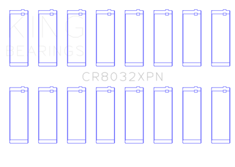 King Engine Bearings Chrysler 345/370 16V (Size .026) Connecting Rod Bearings (Set of 8)