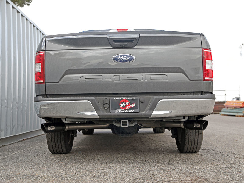 aFe Gemini XV 3in 304 SS Cat-Back Exhaust 15-20 Ford F-150 V6 2.7L/3.5 w/ Black Tips