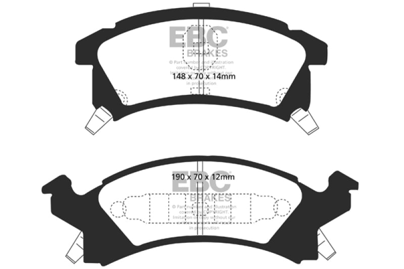 EBC 96-98 Buick Skylark 2.4 Greenstuff Front Brake Pads