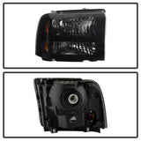 xTune Ford F250/350/450 Super Duty 05-07 Crystal Headlights Black Smoked HD-JH-FS05-AM-BSM