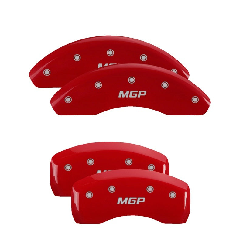 MGP 4 Caliper Covers Engraved Front & Rear Honda Red finish silver ch