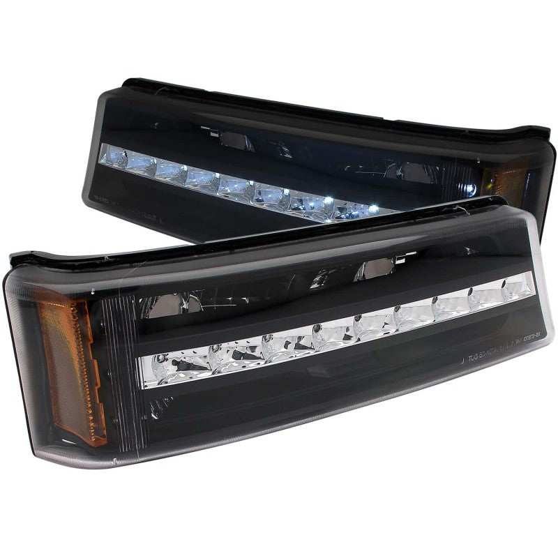 ANZO 2003-2006 Chevrolet Silverado 1500 LED Parking Lights Black w/ Amber Reflector