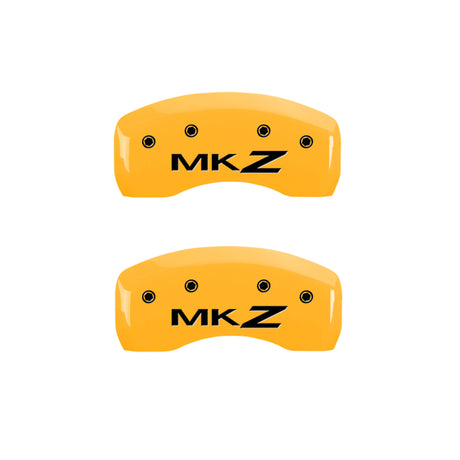 MGP 4 Caliper Covers Engraved Front Lincoln Engraved Rear MKZ Yellow finish black ch