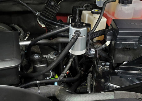 J&L 20-25 Chevy Silverado/GMC Sierra 2500/3500 6.6L Drivers Side Oil Separator 3.0 - Clear Anodized