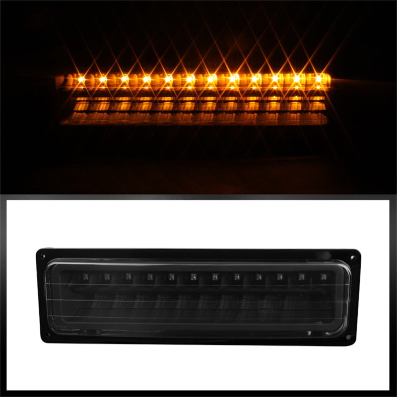 xTune GMC Yukon 92-93 Crystal Headlights w/ Corner & LED Bumper Black HD-JH-GMCCK88-LED-AM-BK-SET
