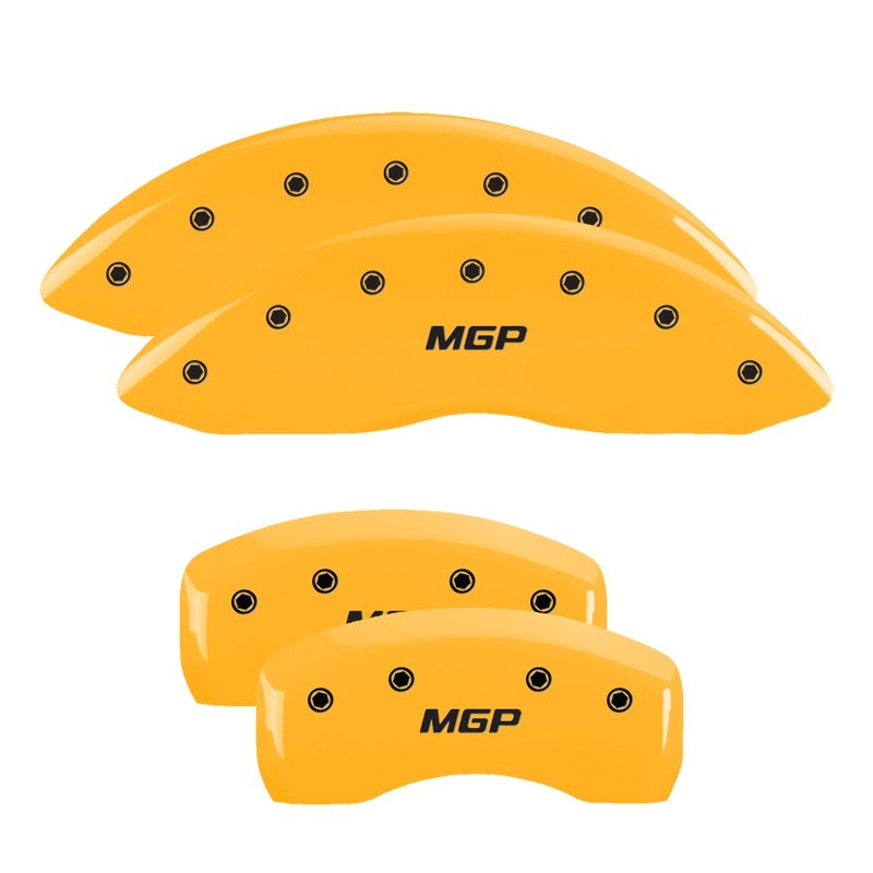 MGP 4 Caliper Covers Engraved Front & Rear Honda Yellow Finish Black Char 2018 Honda Accord