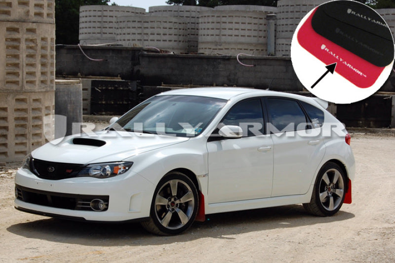 Rally Armor 08-11 Subaru STI (Hatch Only) / 11-14 WRX (Hatch Only) Red UR Mud Flap w/White Logo