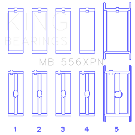 King Engine Bearings Chevrolet 369-502 Gen IV/ V/ VI - (Size STDX) Main Bearing Set