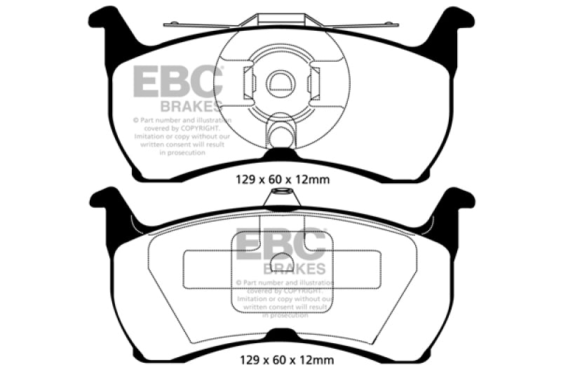 EBC 93-00 Aston Martin Virage 5.3 (PBR Caliper) Yellowstuff Rear Brake Pads