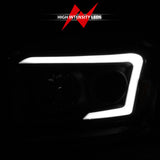 ANZO 06-09 Dodge RAM 1500/2500/3500 Headlights Black Housing/Clear Lens (w/ Light Bars)