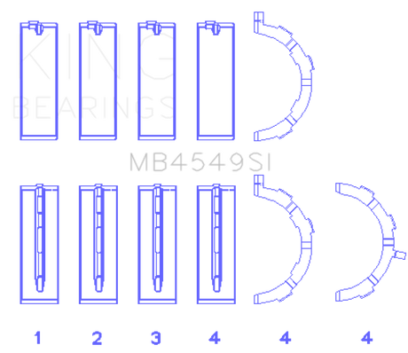 King Engine Bearings Ford EcoBoost 3.5L/3.7L V6 Main Bearing Set - Size STD